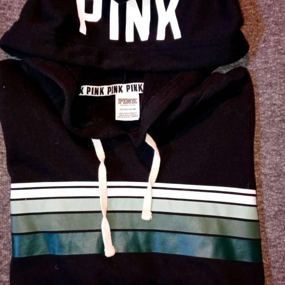 Pink Victoria Secret Hoodie Black